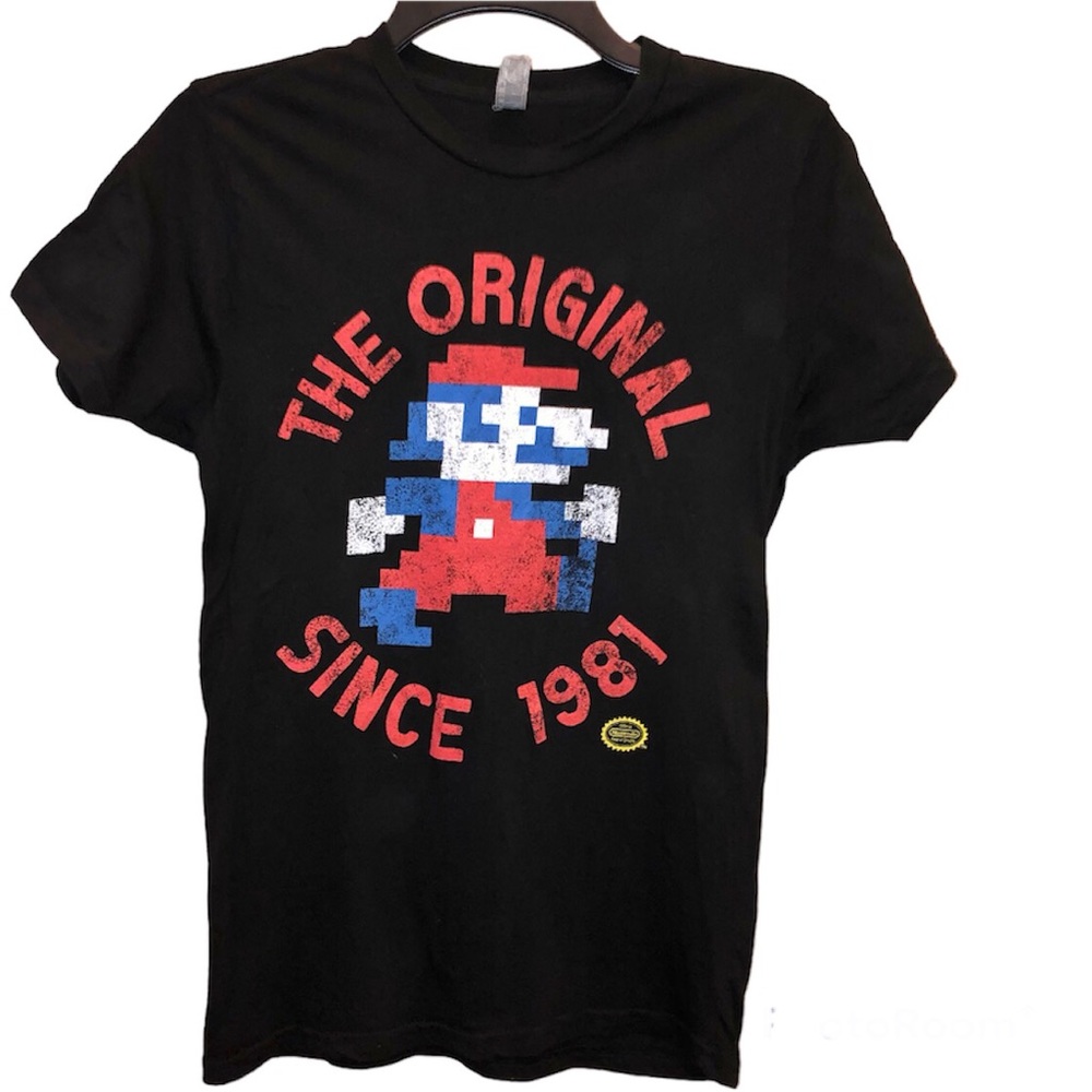 Rock Me Nintendo Super Mario Brothers‎ Shirt Black Small
